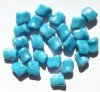 25 11x8mm Twisted Turquoise Blue Marble Lustre Rectangles